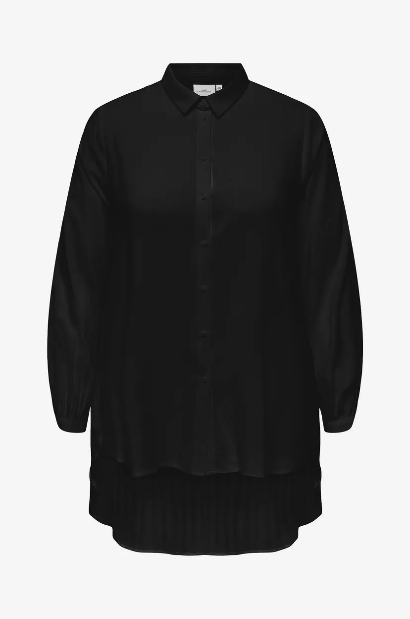 Only Carmakoma Lang skjorte carFreyja L/S Long Shirt Wvn - Svart
