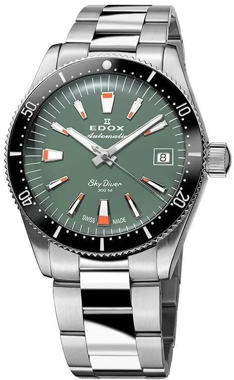 Edox Edox 80131-3NM-VI Skydiver Grønn/Stål Ø38 mm