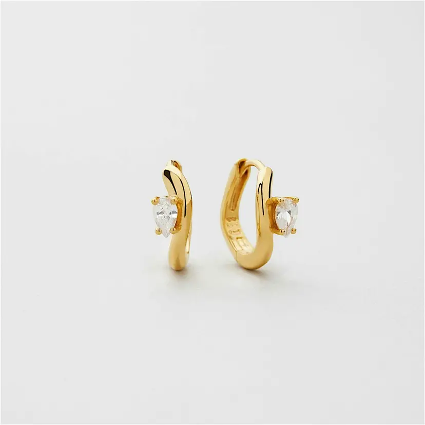 Safira Curve Drop Hoops