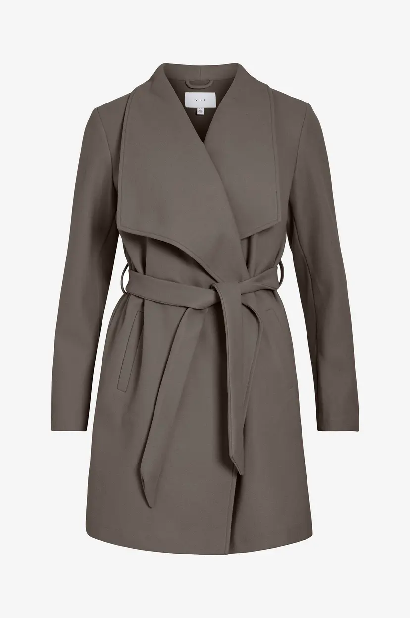 Vila Kåpe viCooley Collar Belt Coat - Brun