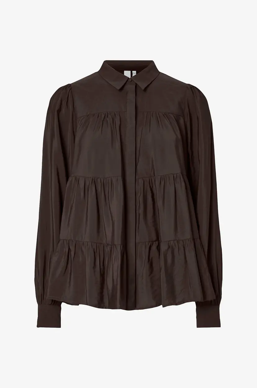Y.A.S Bluse yasPala LS Shirt - Brun
