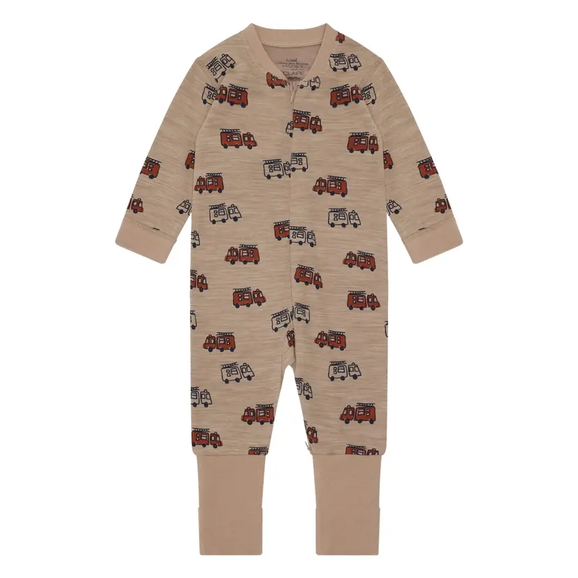 Hust and Claire Hust and Claire - Heldress Ull og Bambus Manu Firetruck Biscuit