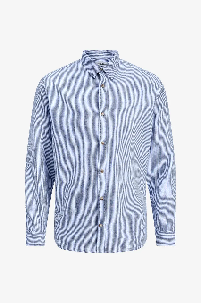 Jack & Jones Skjorte jjeSummer Linen Blend Shirt L/S SN - Blå