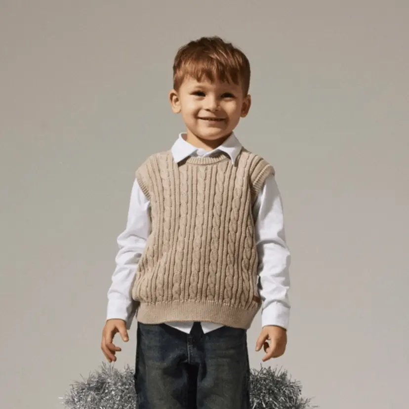 NAME IT Name It - Vest Roman Beige