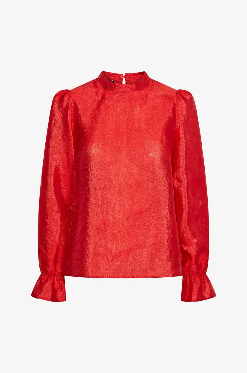 Pieces Bluse pcMia LS Loos Top - Rød