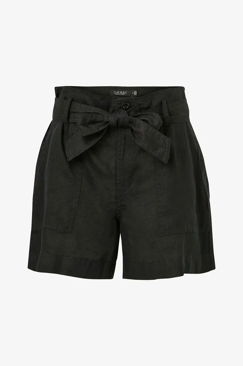 Lauren Ralph Lauren Shorts Soft Drapey Linen-Ffr - Svart