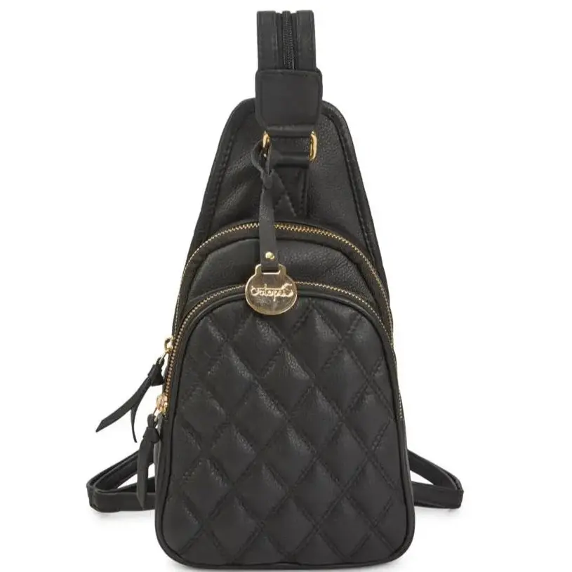 Octopus Denmark Style Nairobi i sort m. guld. Cool og fashionabel kombineret rygsæk / bumbag i lækkert kvalitetslæder