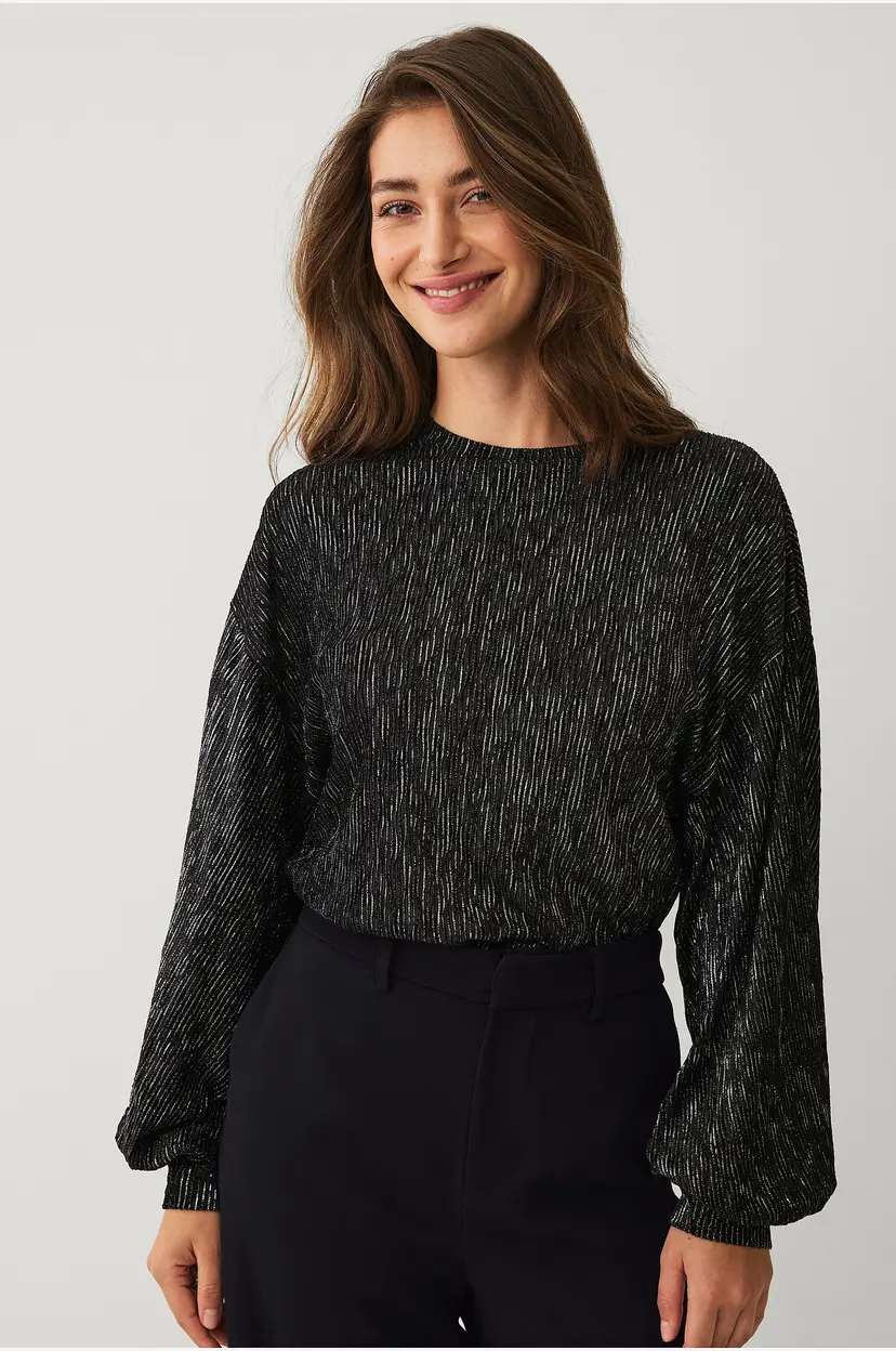 Ellos Collection Topp med pufferme - Svart