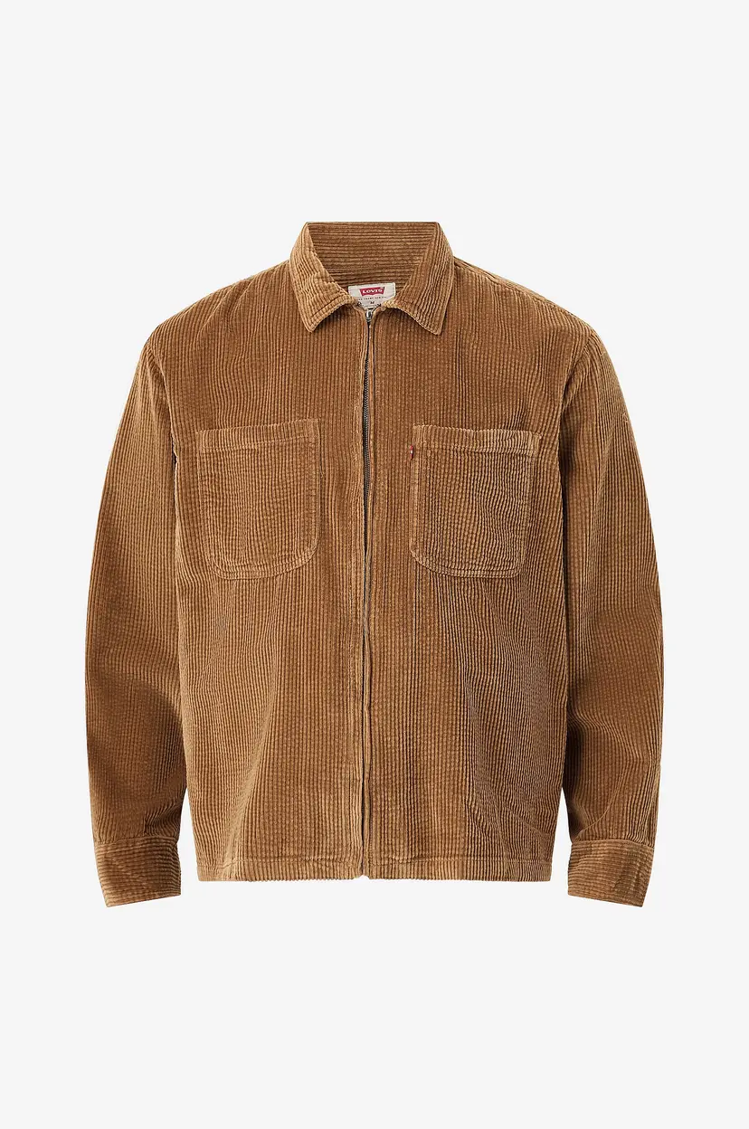 Levi's Kordfløyelsskjorte Ports Boxy Zip Up - Brun