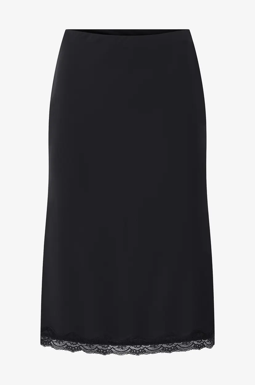 Gina Tricot Skjørt 90s Midi Lace Detail - Svart