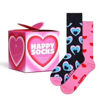 Happy Socks Happy socks Strømper 2P Valentine Gift Set Rosa Mønster bomull Str 36/40