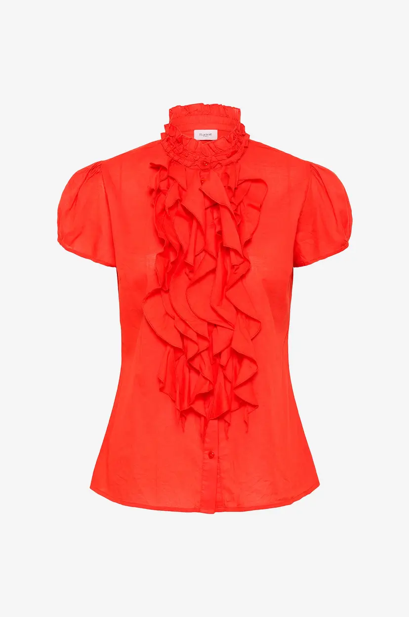Saint Tropez Bluse TilliSZ SS Shirt - Rød