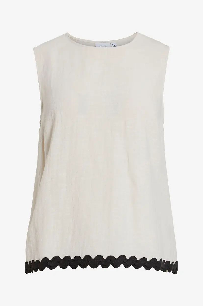 Vila Topp viManda Wavy O-neck S/L - Beige