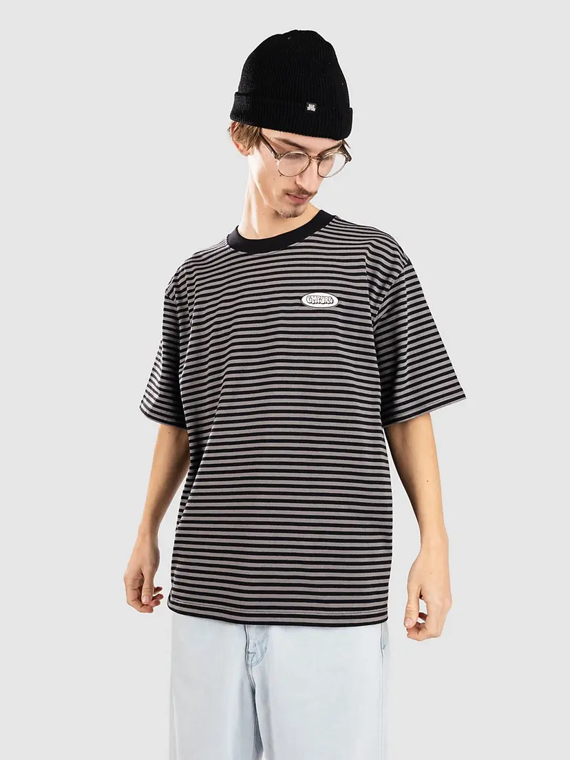 Empyre Empyre Rickie Green Striped T-skjorte svart