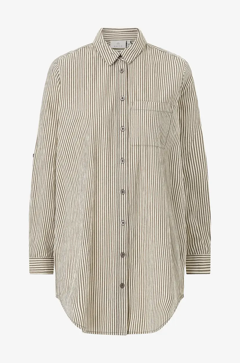 Kaffe Lang skjorte kaNaya Striped Shirt Tunic - Flerfarget