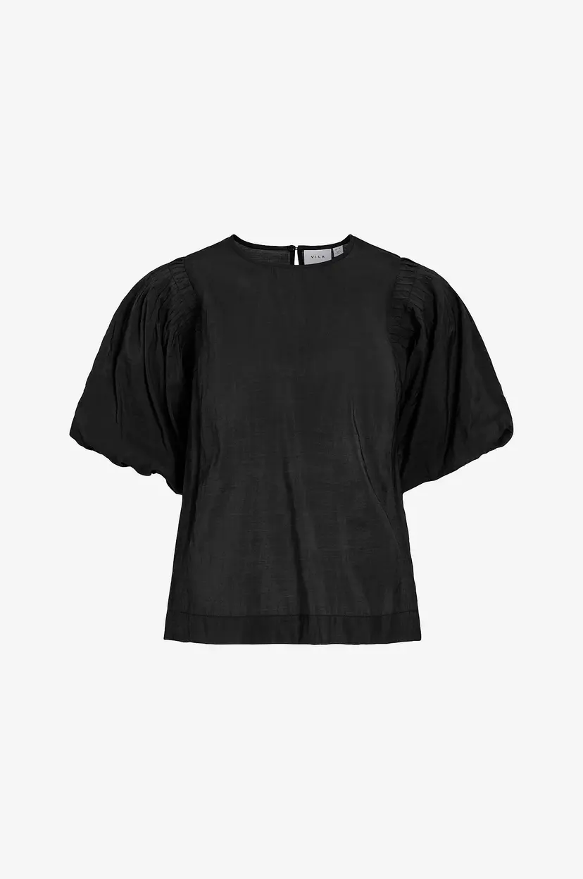Vila Bluse viManja O-neck 2/4 - Svart