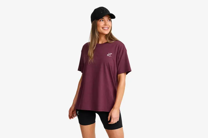 RevolutionRace Easy Relaxed T-shirt Dame Mauve Wine