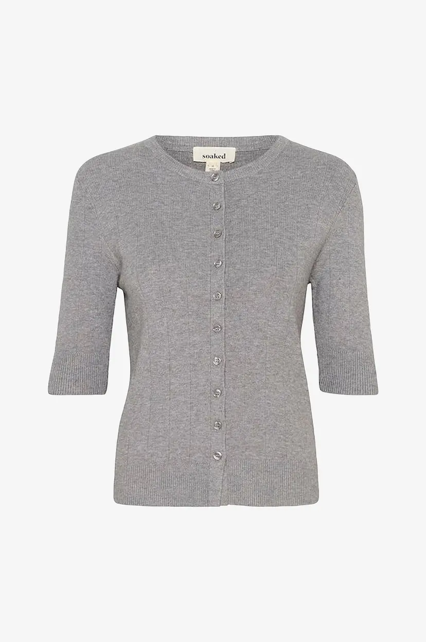 Soaked In Luxury Kardigan Spina Relief Cardigan SS - Grå