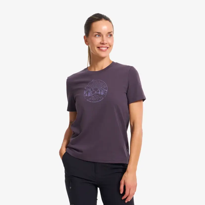 RevolutionRace Easy Graphic T-shirt Dame Nightshade
