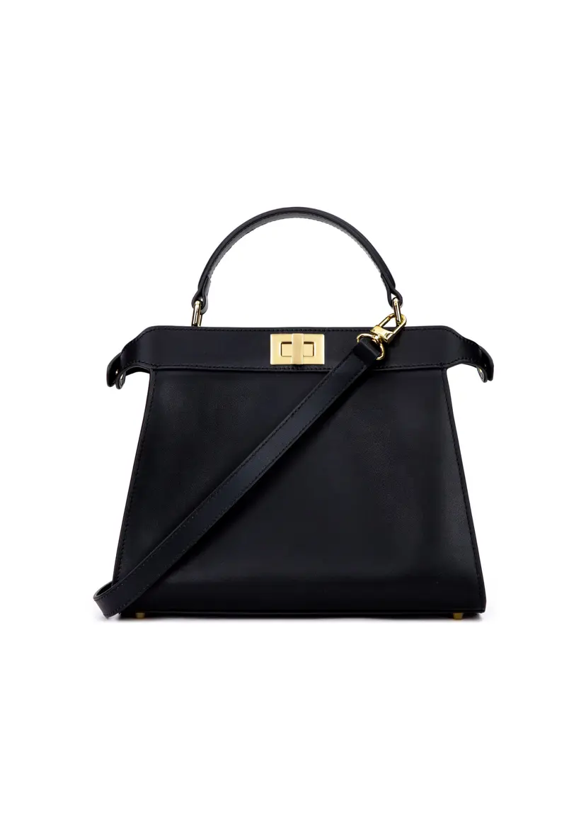Dark Leather Medium Lady Bag Nappa Black