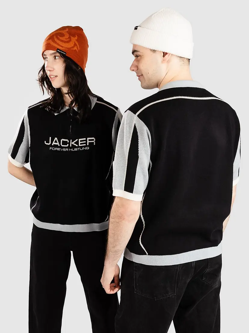 Jacker Jacker Ace Polo Knit Strikket genser svart