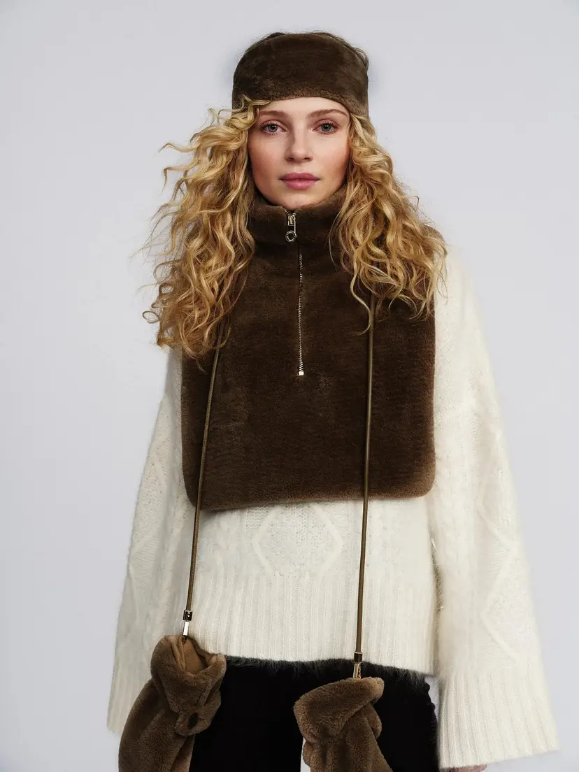 ella&il Mie Shearling Headband Brown