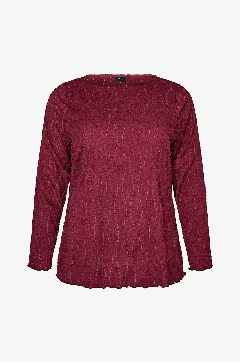 Zizzi Bluse Vraya, L/S, Blouse - Rød