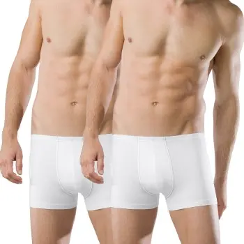 Schiesser Schiesser 2P Essentials Boxer Briefs Hvit bomull Large Herre