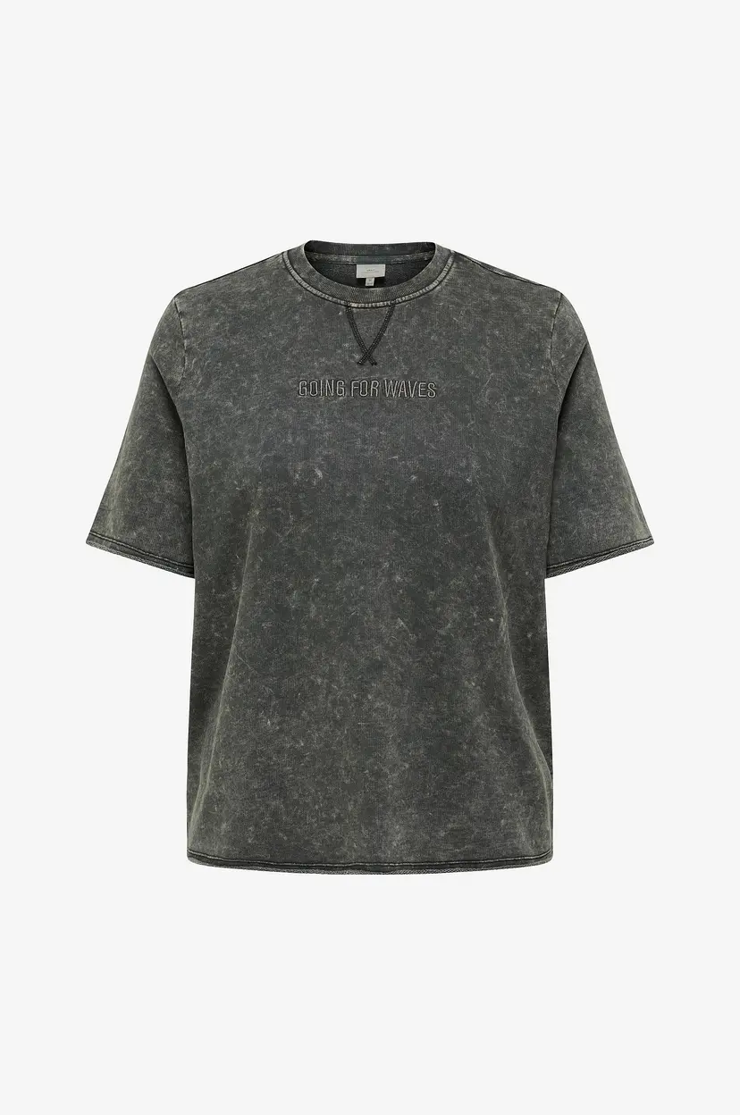 Only Carmakoma Topp carAston S/S O-neck Sweat Tee Jrs - Grå