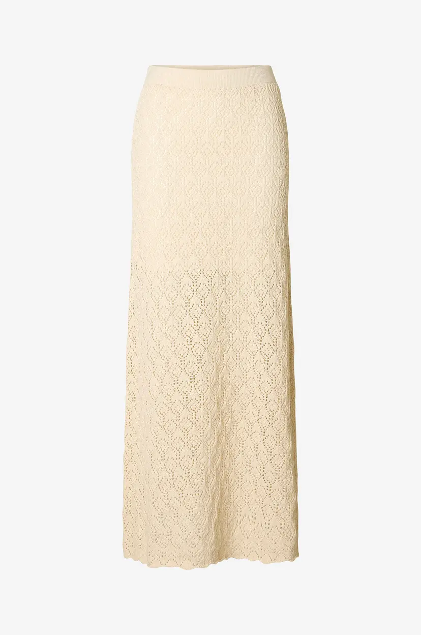 Selected Women Skjørt slfNiva HW Knit - Beige