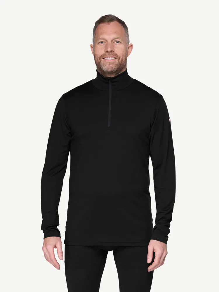 Devold Devold - Breeze Plus Merino 200 Zip Neck Herre - Large - Svart