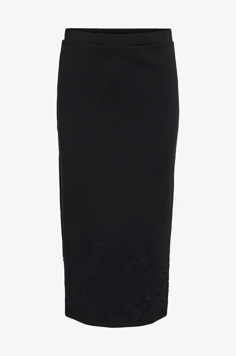 Vila Skjørt viSiffen Emb HW Midi Skirt - Svart