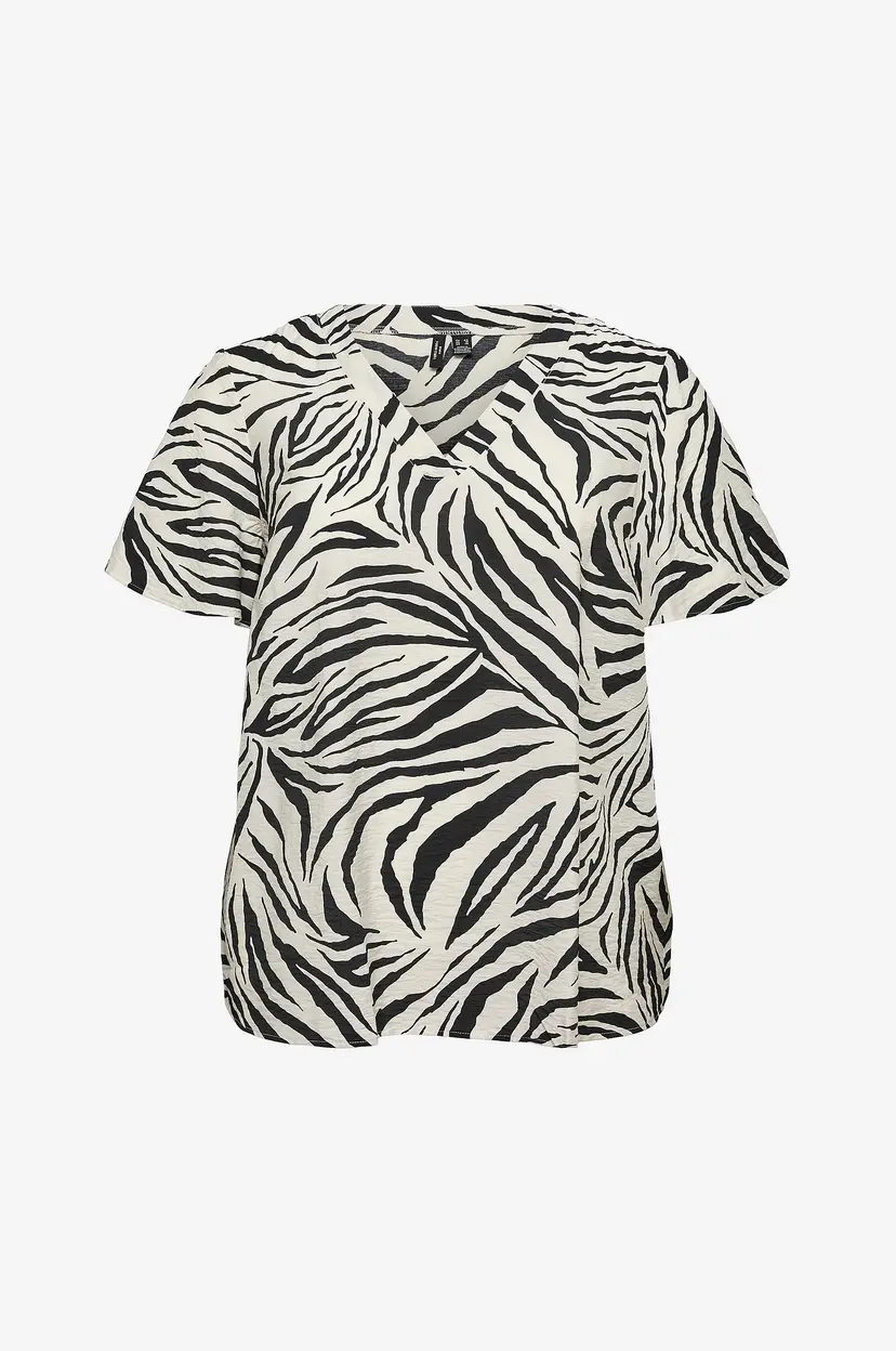 Vero Moda Curve Bluse vmcJosie SS V-neck - Grå