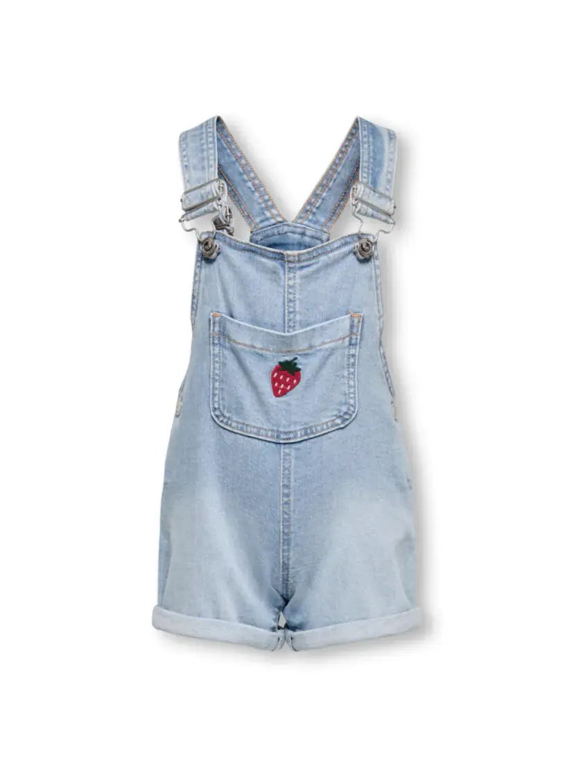 Only Kids Only Kids Lucy Bukse Straight Fit Light Blue Denim Strawberry Embroidery (116 / 6 år)