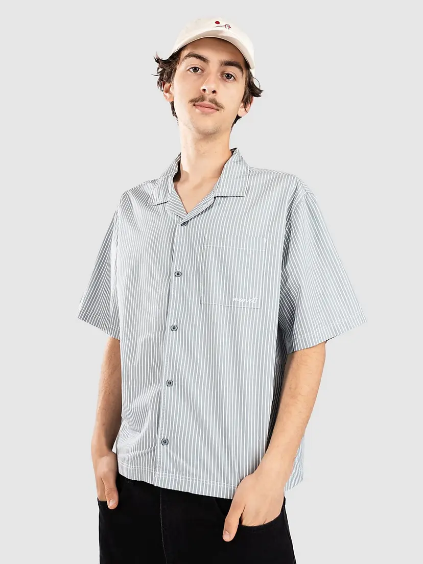 Monet Skateboards Monet Skateboards Stripe Crop Skjorte blå