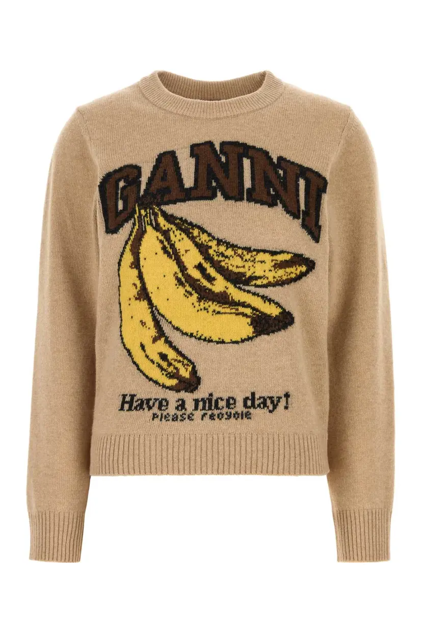 Ganni Ganni Strikkegensere – Beige