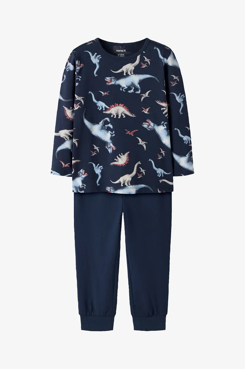 NAME IT Pysjsett nmmNightset Navy Dino - Blå