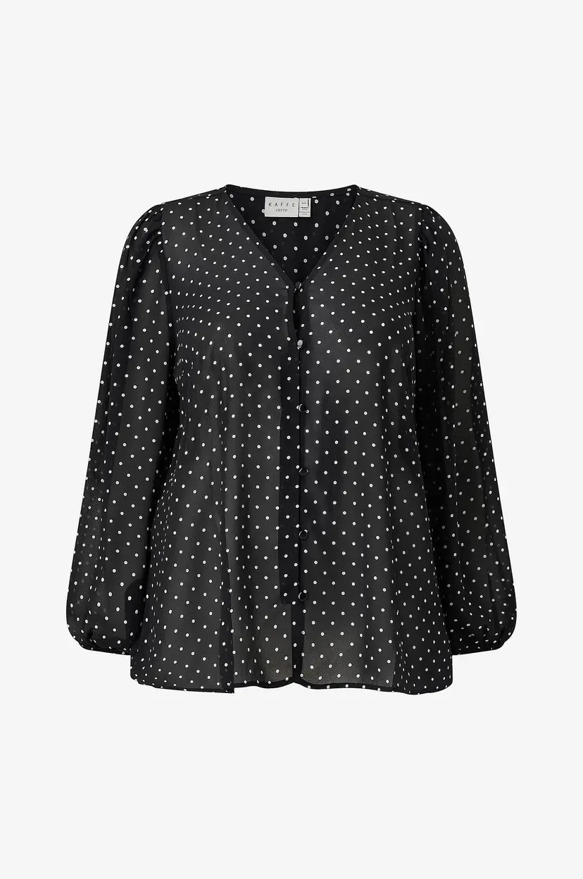 KAFFE Curve Bluse KCminda Blouse - Svart