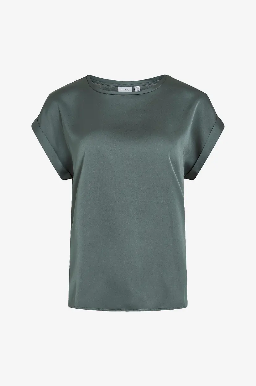 Vila Topp viEllette S/s Satin - Grønn