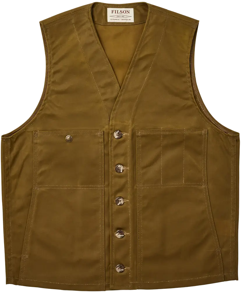 Filson Filson M's Oil Tin Cloth Vest Dark Tan