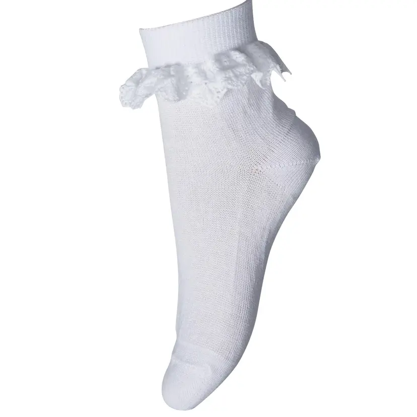 MP Sokker i bomull "Lace" White