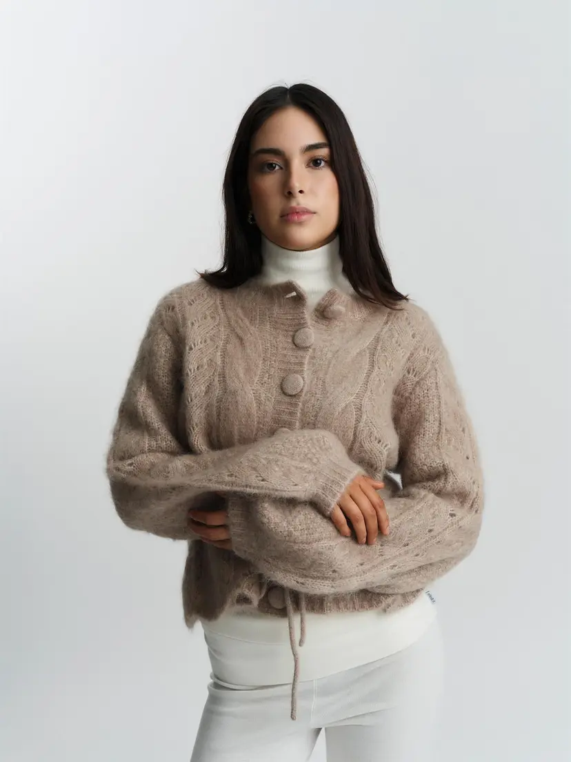 ella&il Sophia Chunky Cardigan Hazel Beige - XS