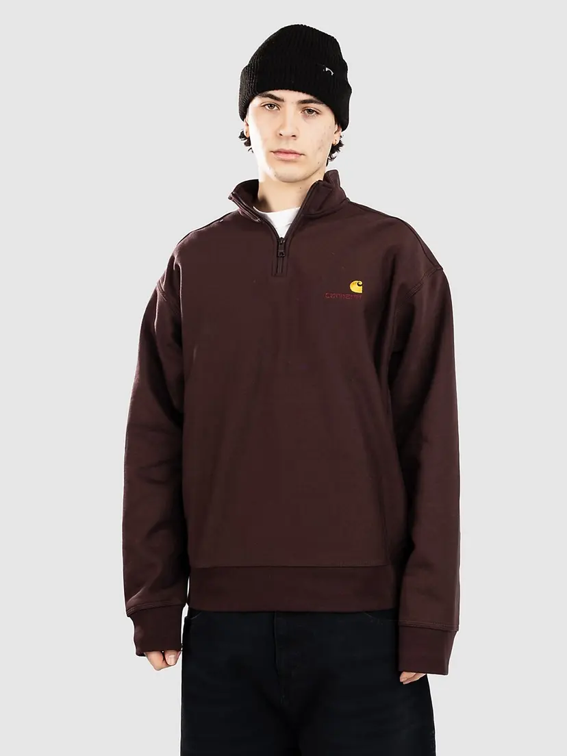 Carhartt Wip Carhartt WIP Half Zip American Script Half-Zip Genser brun