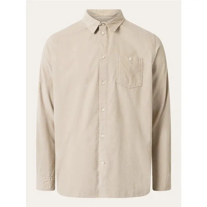 KnowledgeCotton Apparel KnowledgeCotton Apparel Organic Cotton Corduroy Shirt GOTS Light Feather Gray