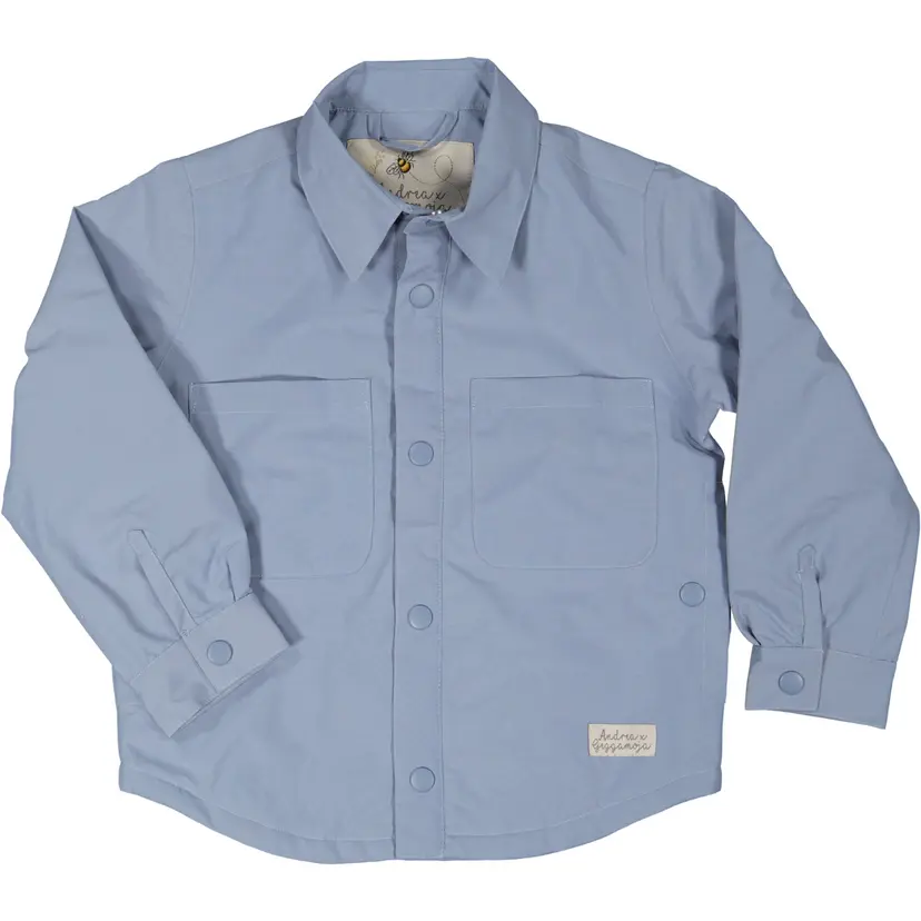 Geggamoja Vindjacka skjortmodell Dusty Blue - 98/104