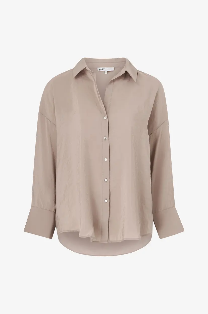 ONLY Skjorte onlZazima L/S Loose Shirt Wvn - Brun