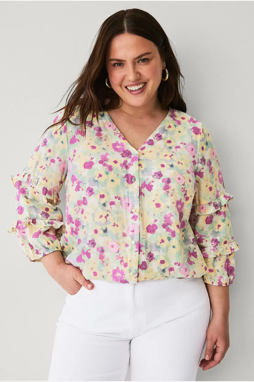Zizzi Bluse mJane 3/4 - Rosa