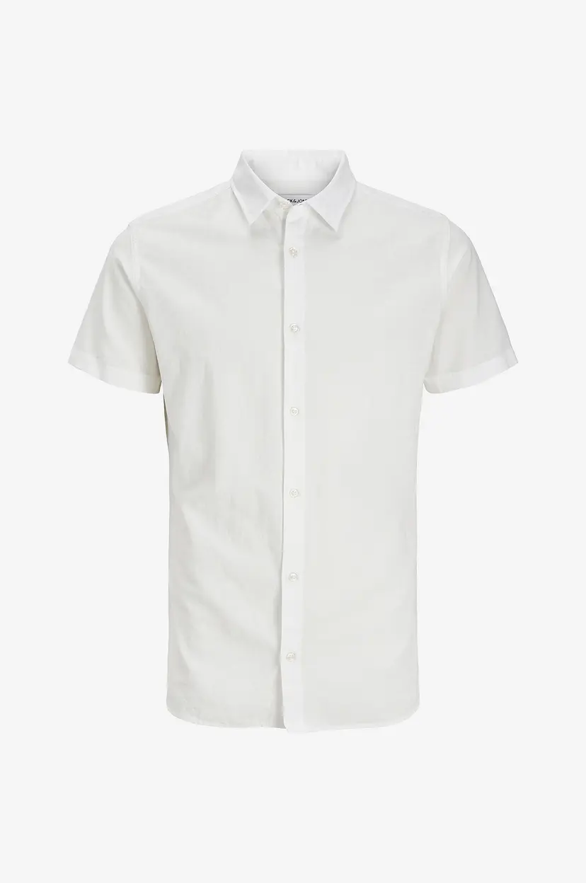 Jack & Jones Junior Skjorte jjBreeze Linen Blend Shirt SS SN Jnr - Hvit