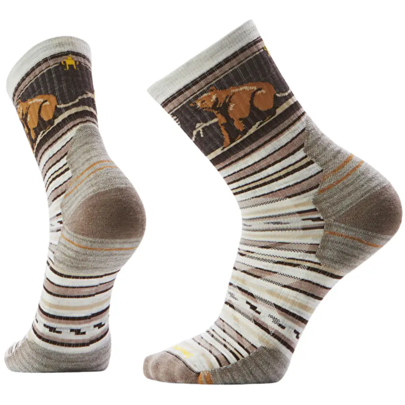 SmartWool Smartwool Hike Targeted Bear Stripe Mid Crew Ash