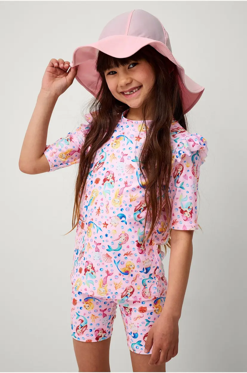 Ellos Collection UV-sett med topp og shorts - Rosa